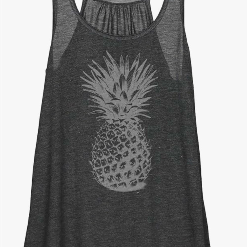 Pineapple Sketch Women's Sleeveless Flowy Racerback Tank S/XL  GUC - Picture 2 of 4